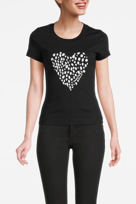 LEOPARD HEART JERSEY T-SHIRT BLACK 1