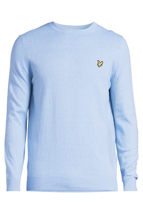 COTTON MERINO CREW JUMPER LIGHT BLUE 3