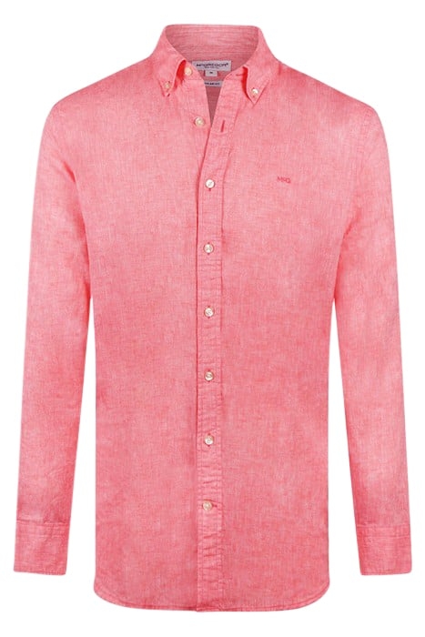 COTTON LINEN SHIRT CORAL RED 4