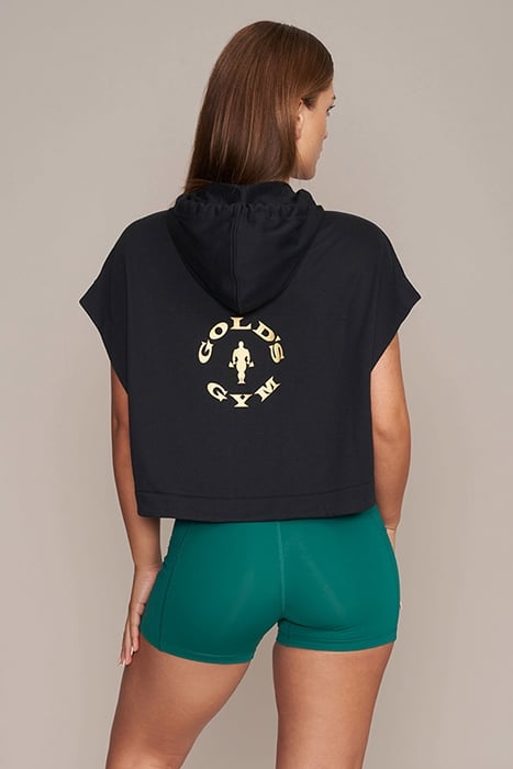 ALBA - WOMEN'S CROPPED SLEEVELESS HOODIE BLACK 2