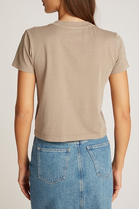 CALVIN KLEIN SLIM FIT WASHED PUFF PRINT T-SHIRT TAUPE GRAY 2