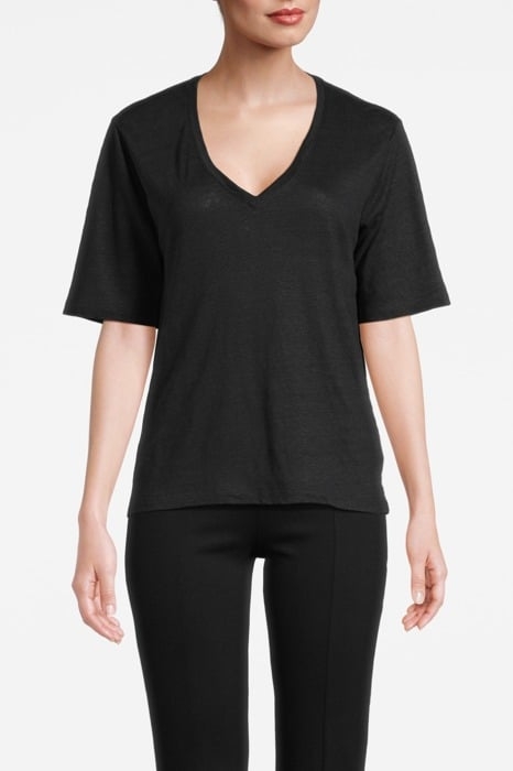 KEELIA V-NECK TEE BLACK 1