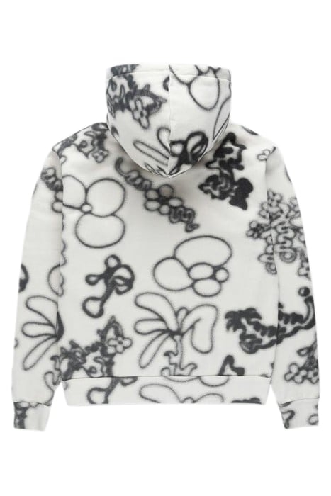 NTS X HIGHSNOBIETY – FLEECE FLOWER HOODIE IVORY/BLACK 4
