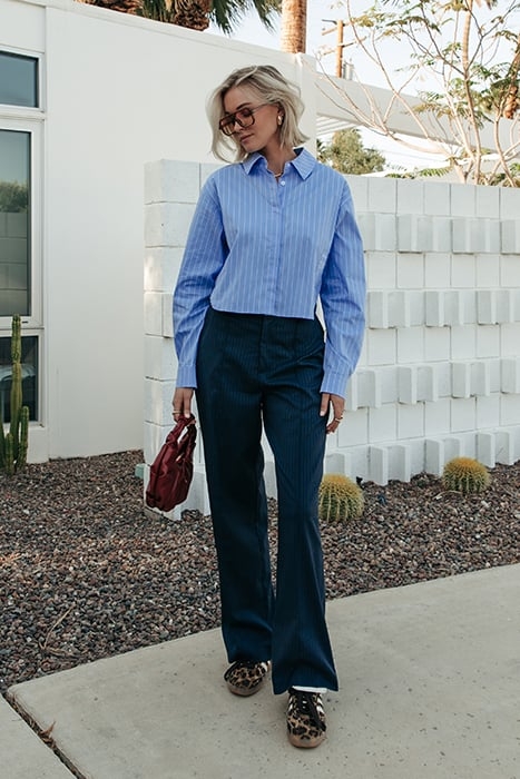 RUS PINSTRIPE STRAIGHT PANTS DARK BLUE 1