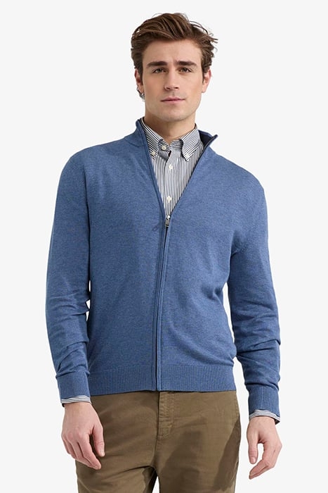 ZIP THRU CARDIGAN VINTAGE BLUE 1