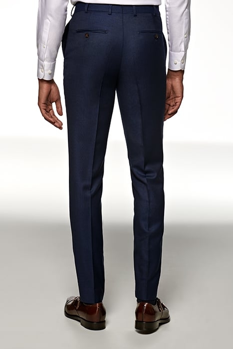 BLUE BIRD'S EYE SLIM LEG STRAIGHT TROUSERS 2