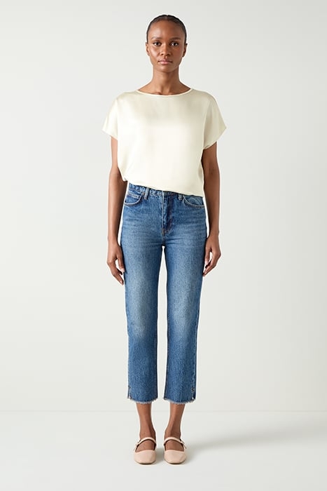 LENA SATIN T-SHIRT ECRU 2