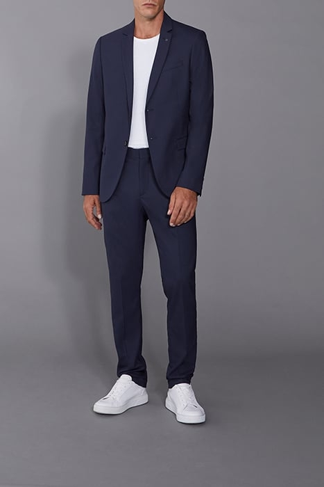 NAVY SEERSUCKER SLIM SUIT TROUSERS 5