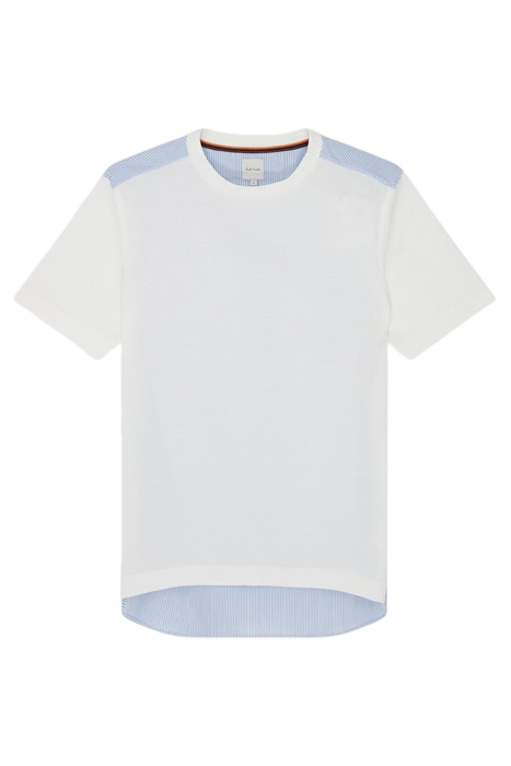 MENS TSHIRT CONTRAST PANEL WHITE 1