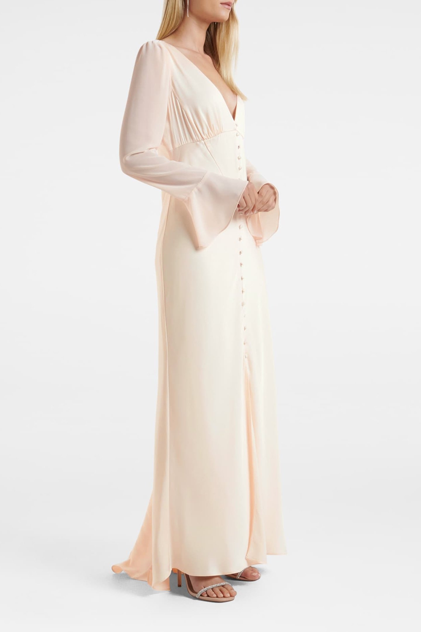 WILLOW LONG SLEEVES BUTTON DOWN MAXI DRESS IVORY 4