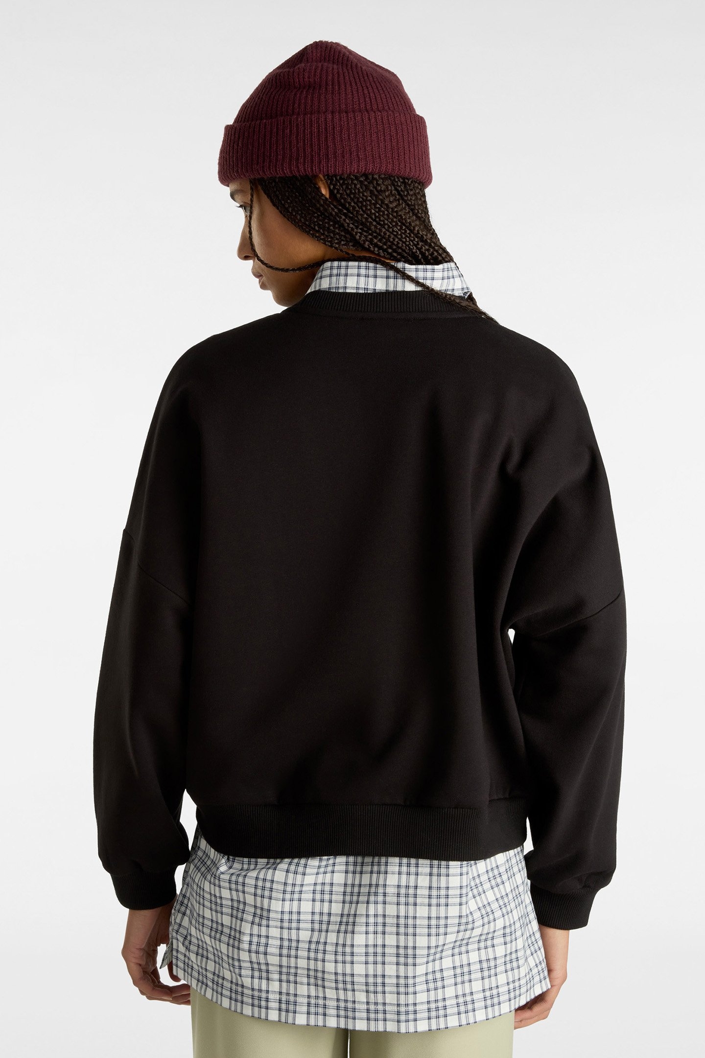 BOUQUET LOOSE CREW FLEECE BLACK 2