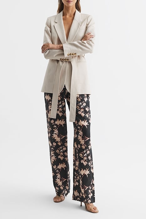 LEO-LINEN PRINT TROUSER BLACK PRINT 3