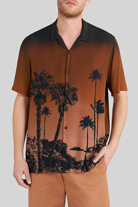LENZING™ ECOVERO™ REGULAR SHIRT WITH PALM TREE IMAGE 1