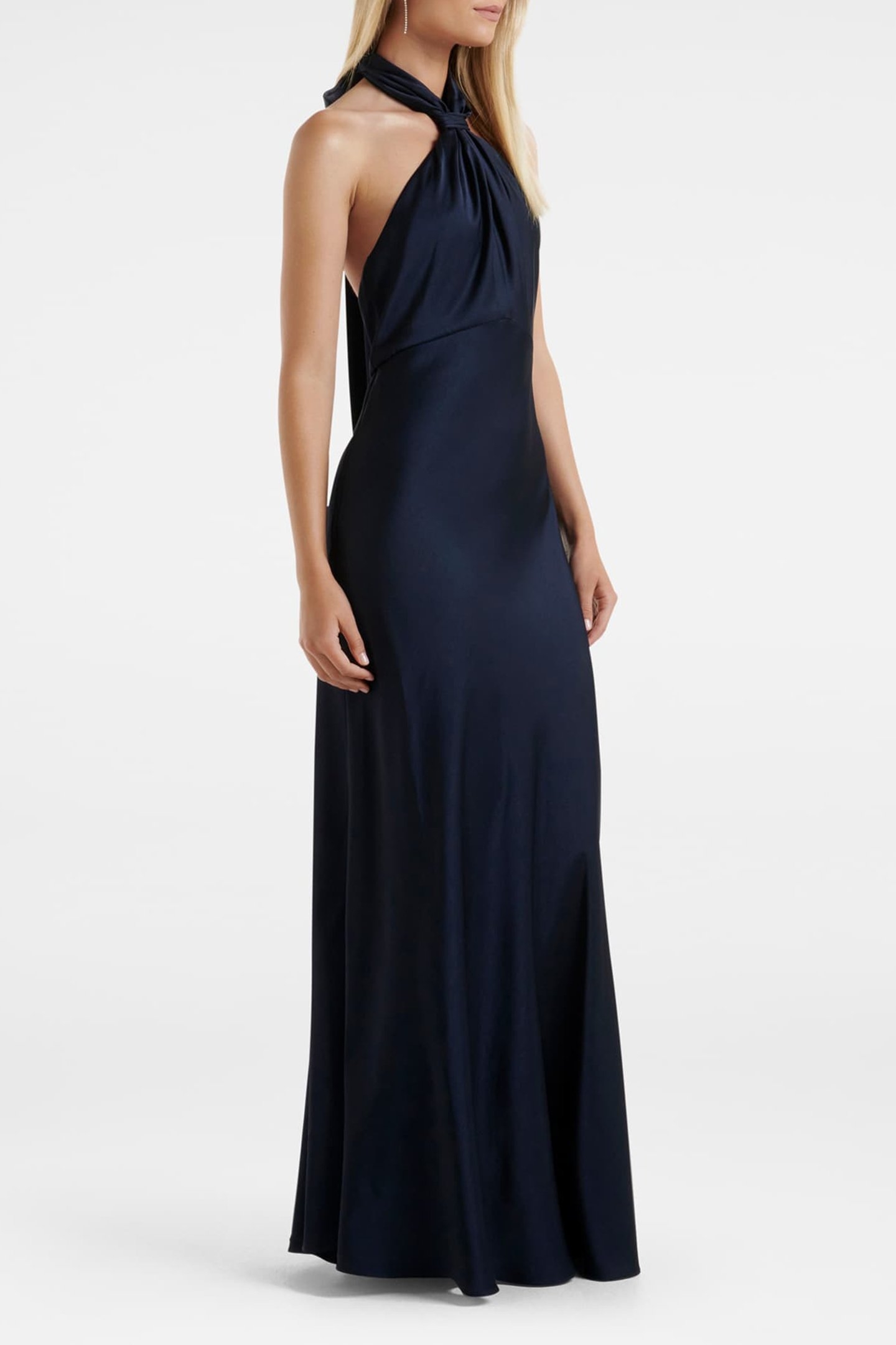 YVETTE KNOT TIE NECK GOWN NAVY 4