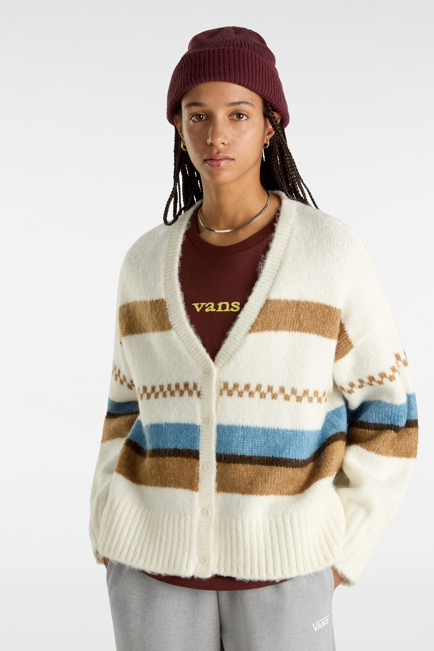 VALERIE STRIPE CARDIGAN MARSHMALLOW 1