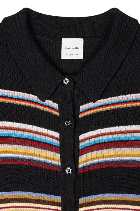 WOMENS KNITTED LONGLINE CARDIGAN BLACK 6