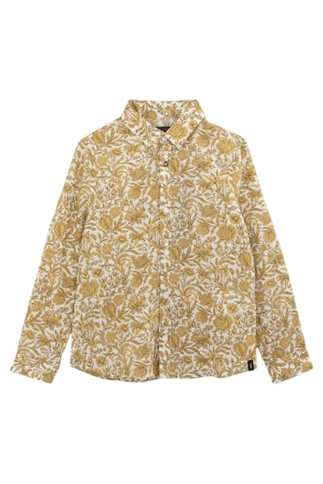BOY'S YELLOW SHIRT WITH BAROQUE FLOWER PRINT 1