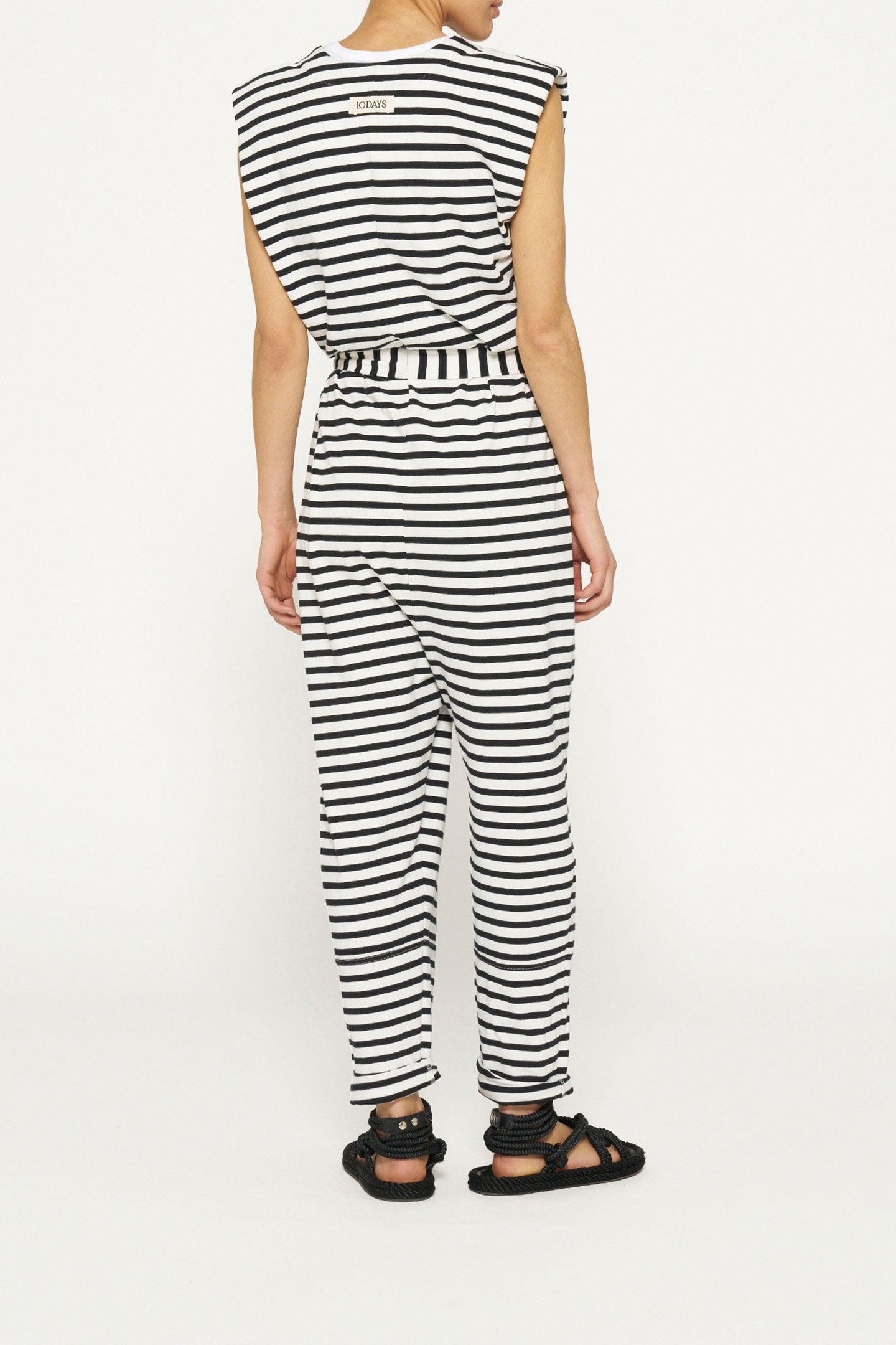PROUD JUMPSUIT STRIPES ECRU/BLACK 2