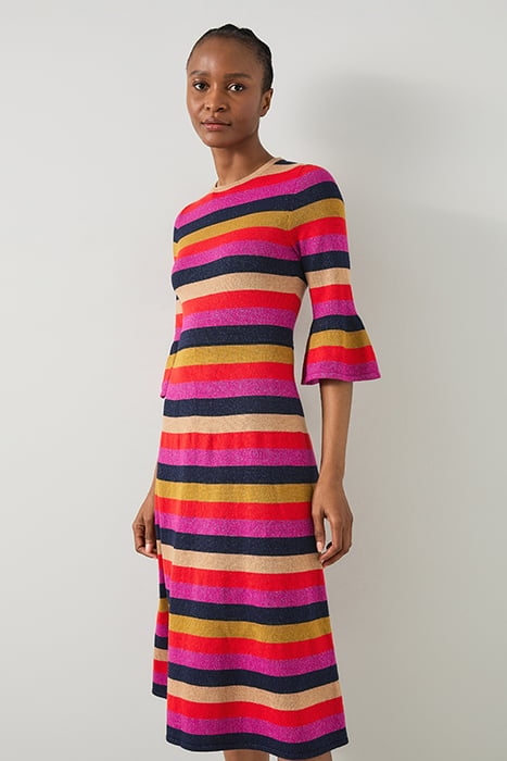 ALICE METALLIC MIDI DRESS RAINBOW 1