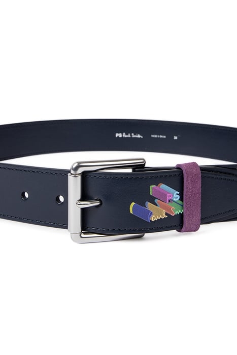 MENS BELT BRANDED NAVY 2