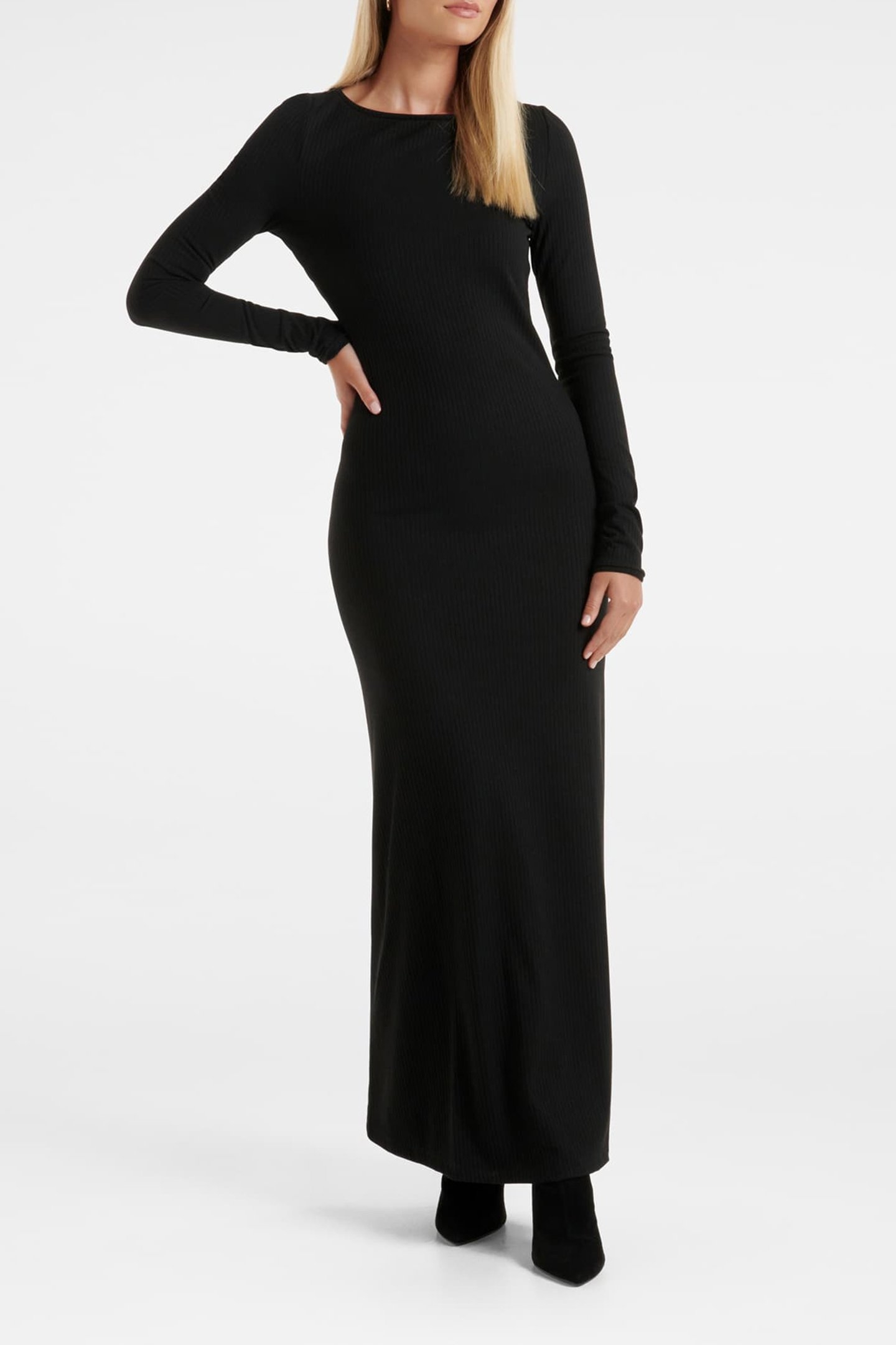 ARYA LONG SLEEVES SWING DRESS BLACK 1