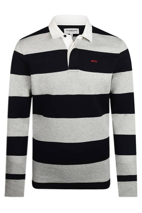 RUGBY 2 STRIPE MEDIUM GREY MELANGE 1