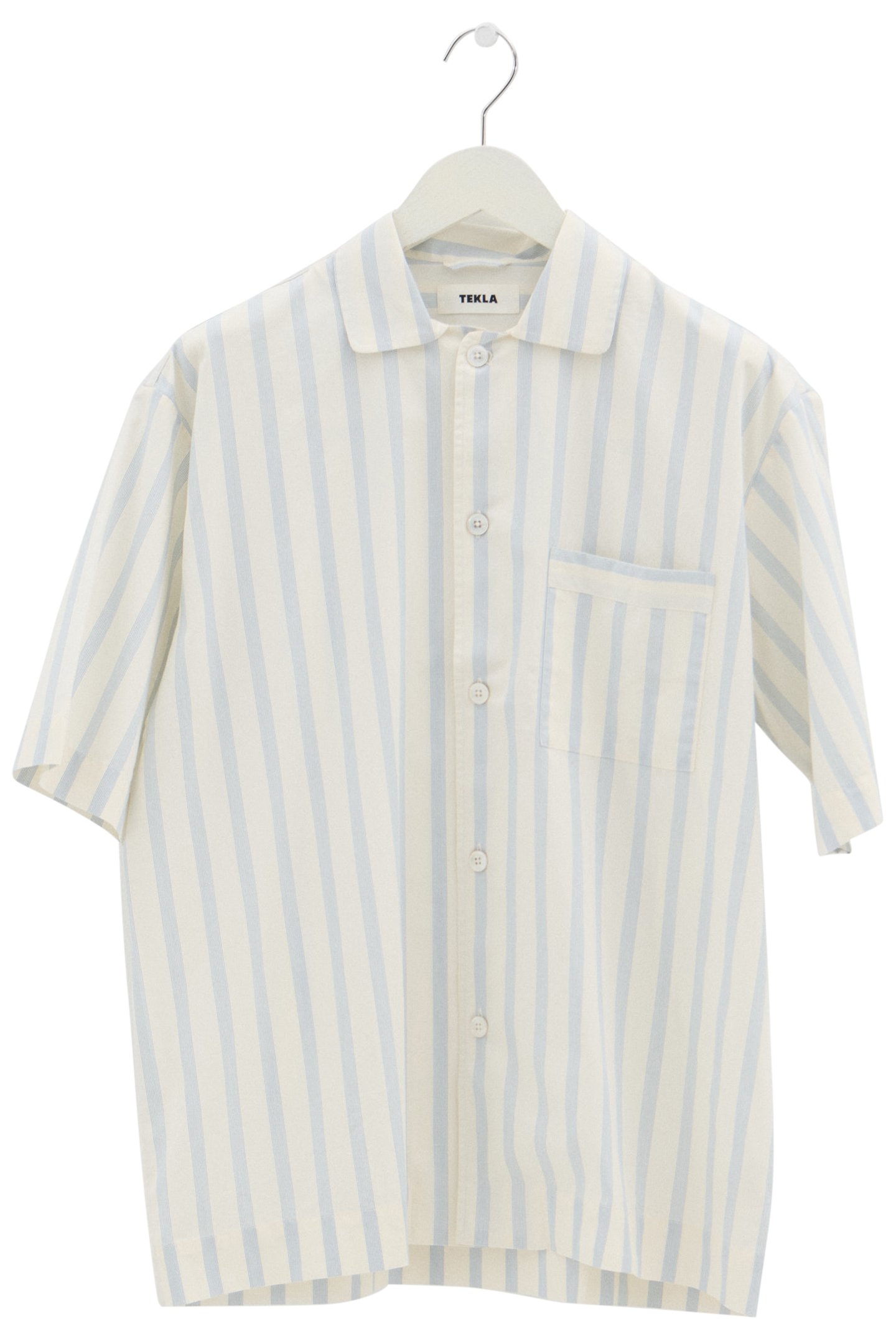 UNISEX POPLIN, SHORT SLEEVE SHIRT NEEDLE STRIPES 3