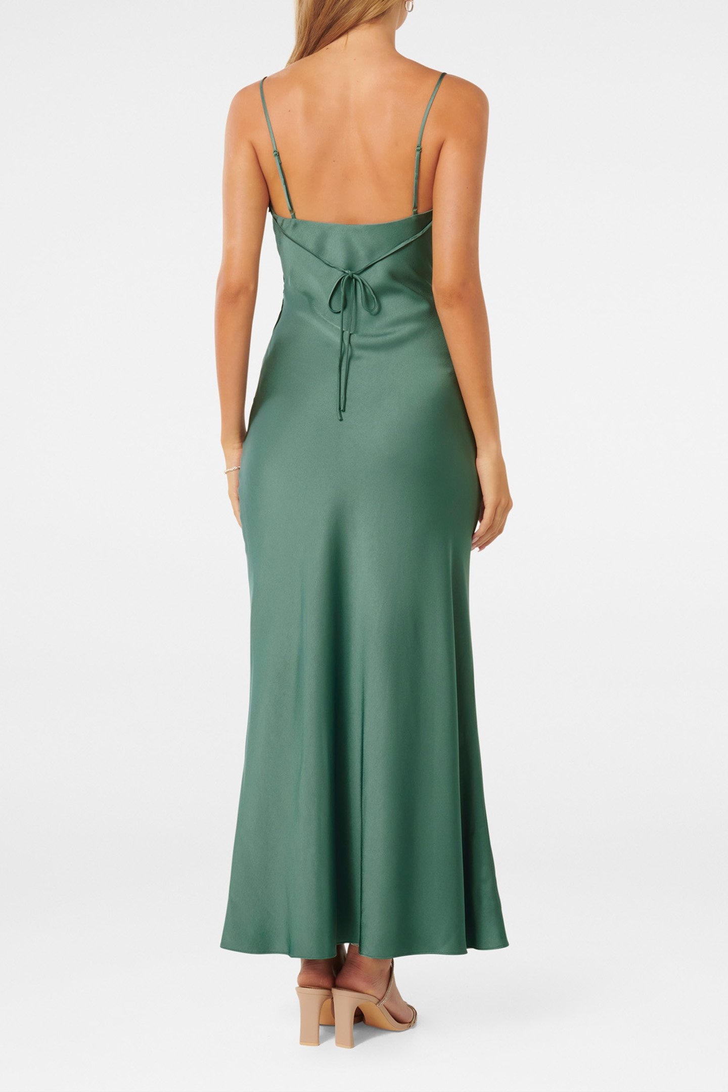 MIA SATIN MAXI DRESS BURNING SAGE 2