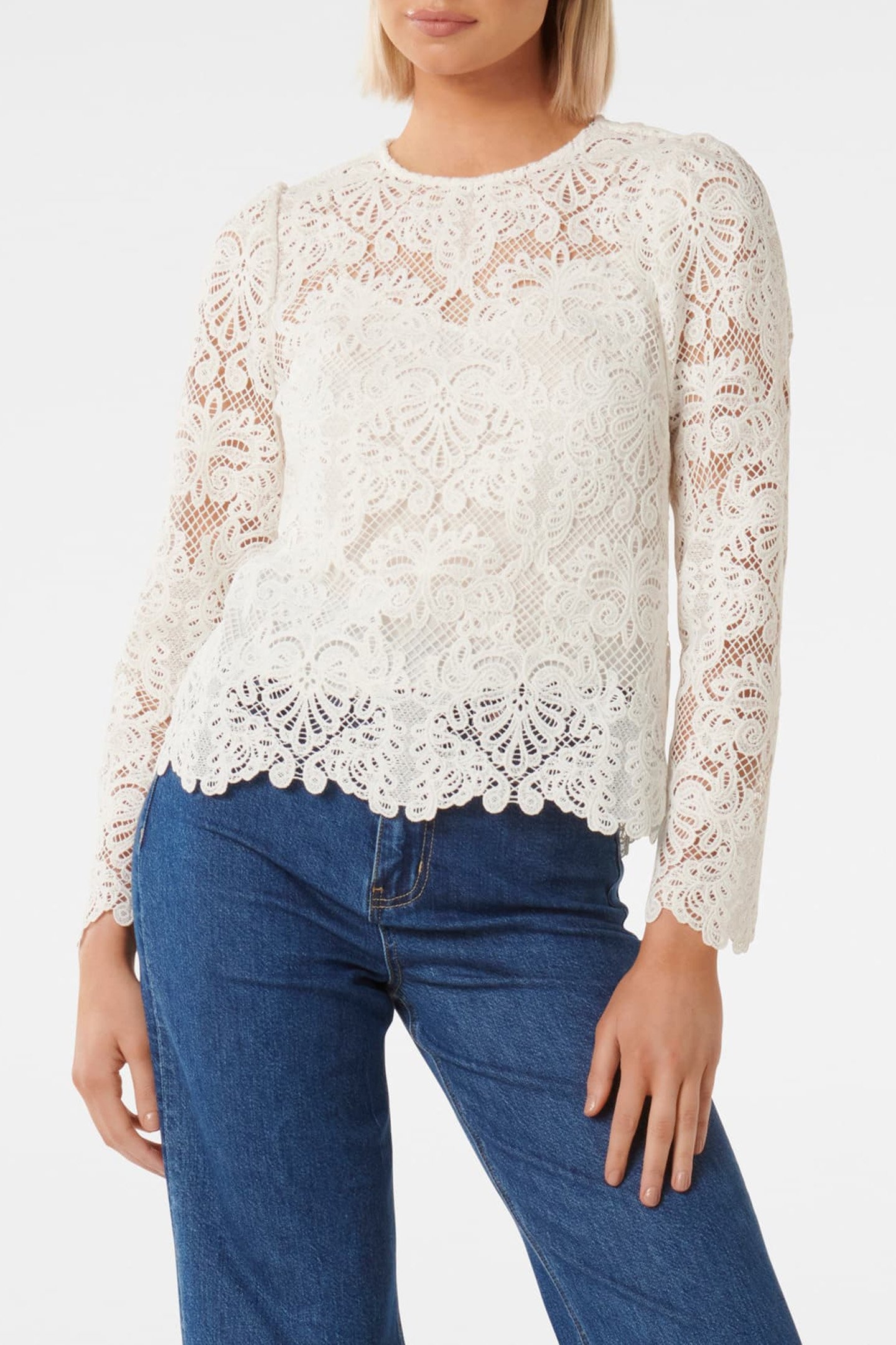 LUCILLE LACE SHELL TOP PORCELAIN 1