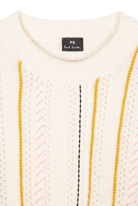 WOMENS KNITTED PULLOVER CREW NECK OFF WHITE 6