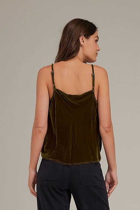COWL NECK CAMISOLE OLIVE GOLD 2