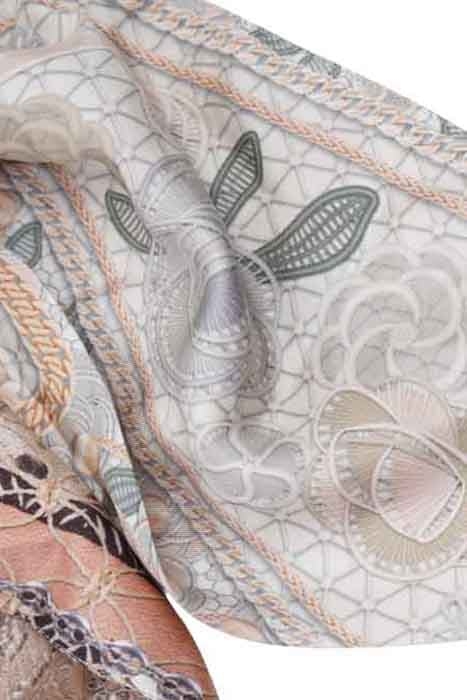 SILK SCARF ST. TROPEZ PATCHWORK MARRAKESH SALMON 3