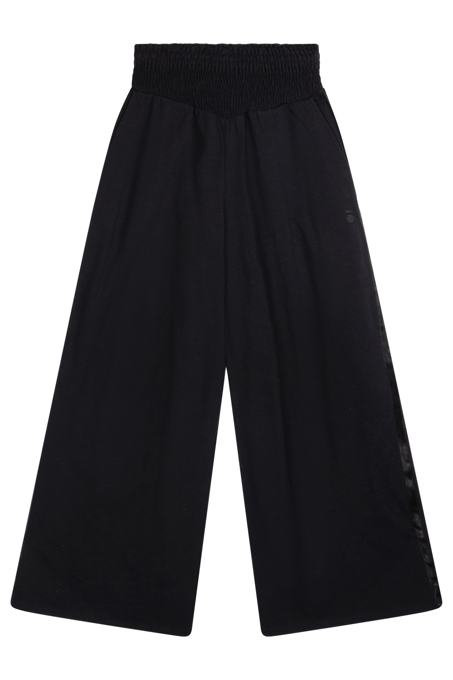 WIDE LEG SMOCK PANTS BLACK 4
