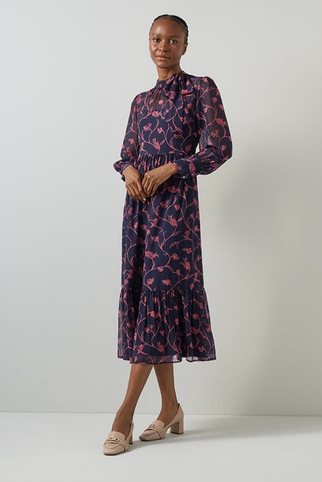 SELINA FLORAL MIDI DRESS NAVY 4