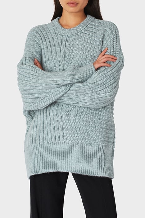 WOMENS KNITTED JUMPER GREYISH BLUE 1