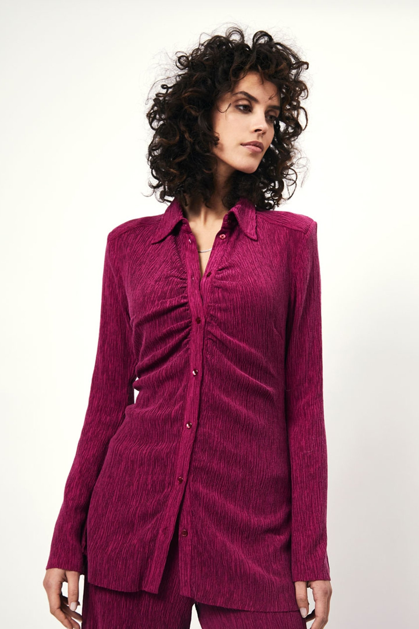 CANDICE PLISSÉ SHIRT MULBERRY 1