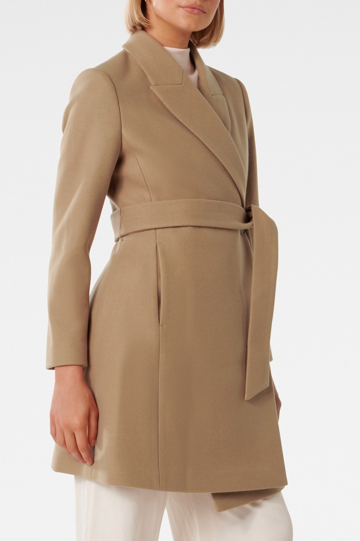 JENNY FIT AND FLARED COAT CAMEL 5