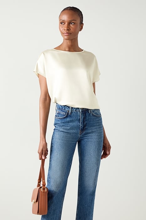 LENA SATIN T-SHIRT ECRU 1