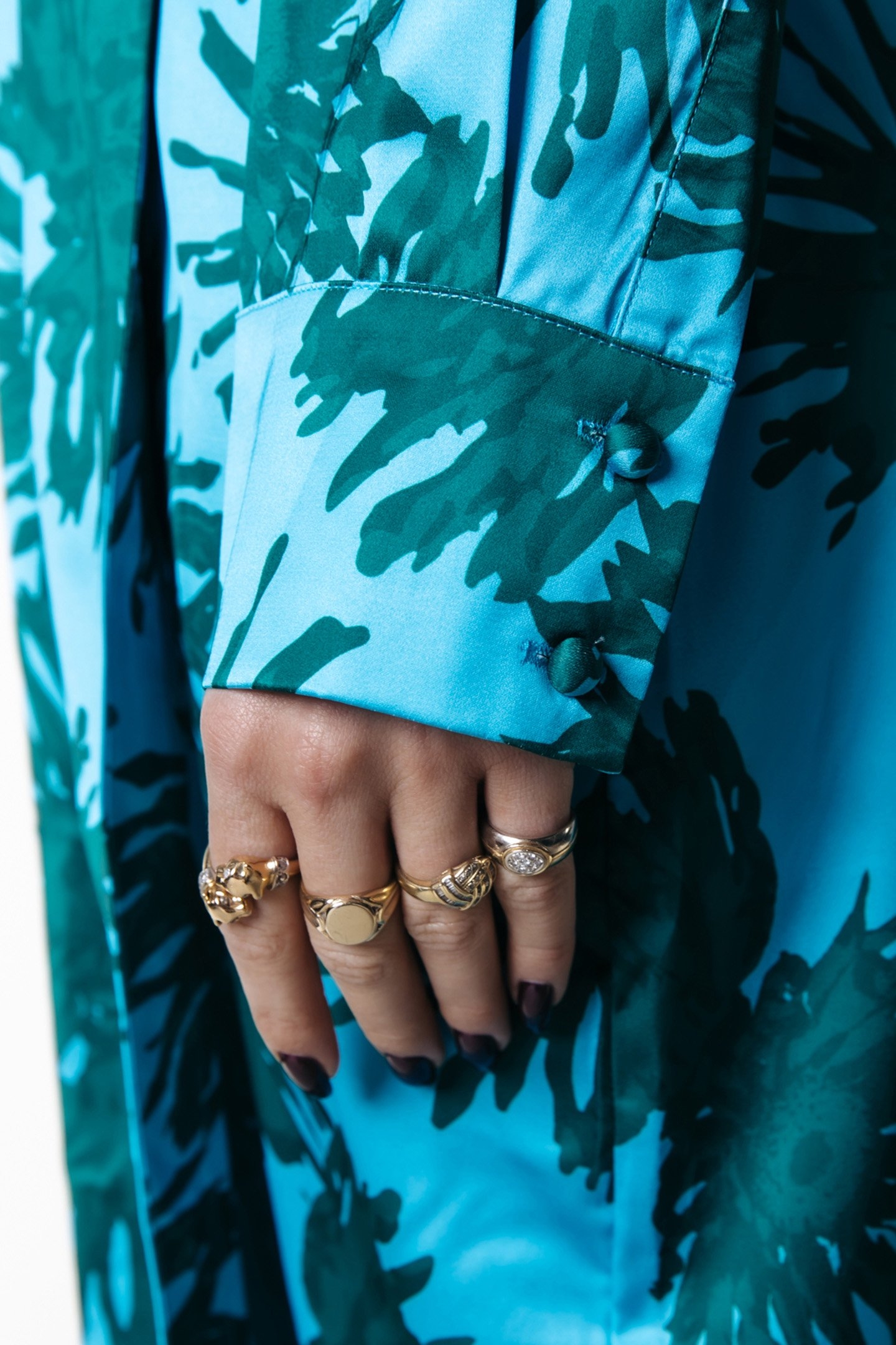 DELILAH FLOWERS SATIN COLLAR MAXI DRESS MIST BLUE 3