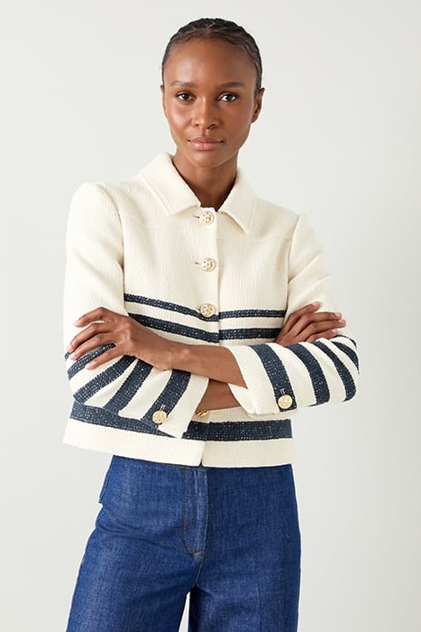 BELLMER TWEED JACKET CREAM/NAVY 3