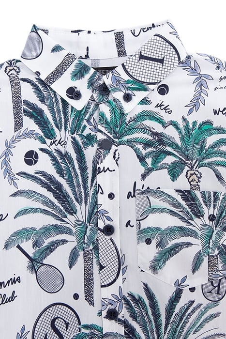BOYS’ WHITE SHIRT WITH PALM TREE AND TENNIS RACKET PRINT 3