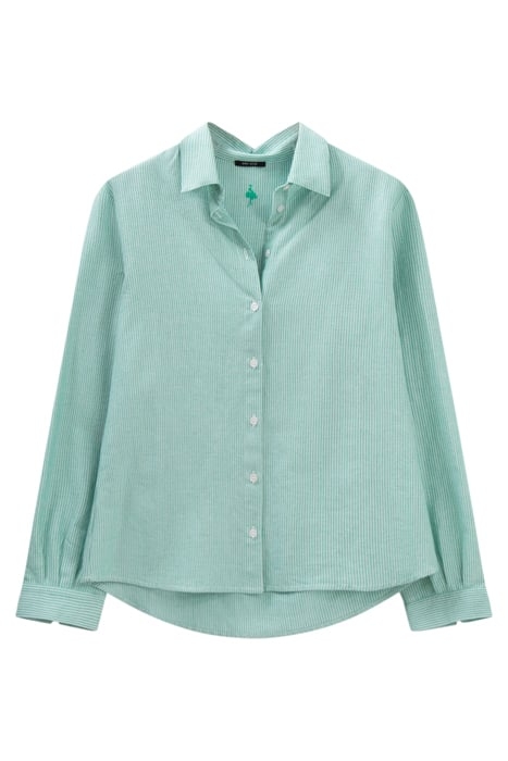 CHAYA - GREEN GRASS FINE STRIPE SHIRT 1