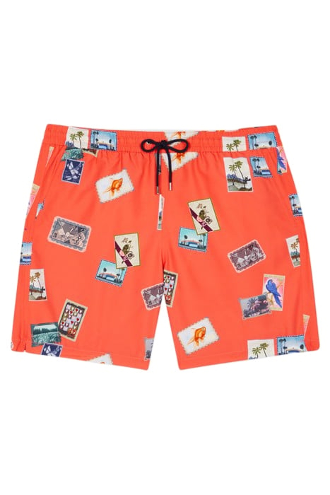 MEN SWIM SHORT LONG POST RED 1