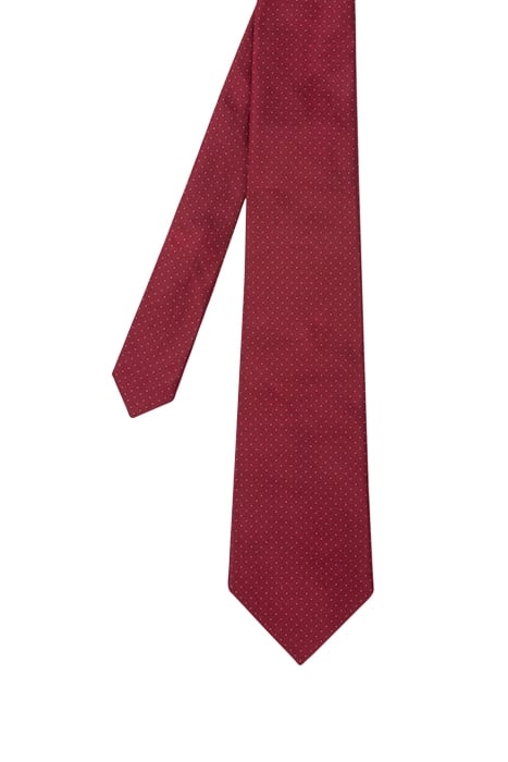 MEN TIE 8CM WIDE PIN DOT BURGUNDY/ BORDE 1