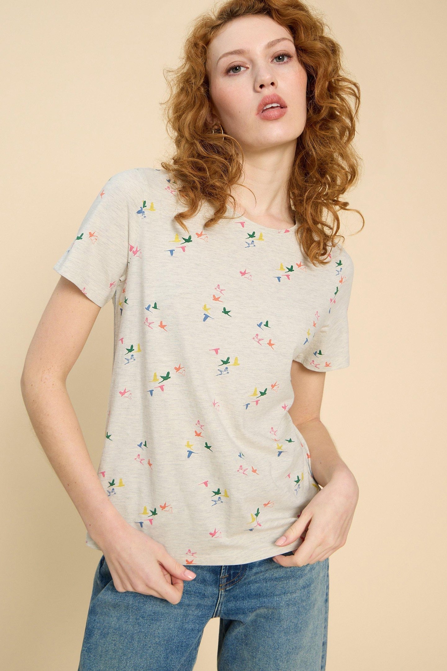 ABBIE PRINT TEE NATURAL PRINT 1