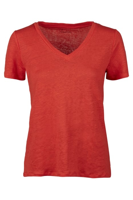 SANDRA T-SHIRT V-NECK DARK RED 1