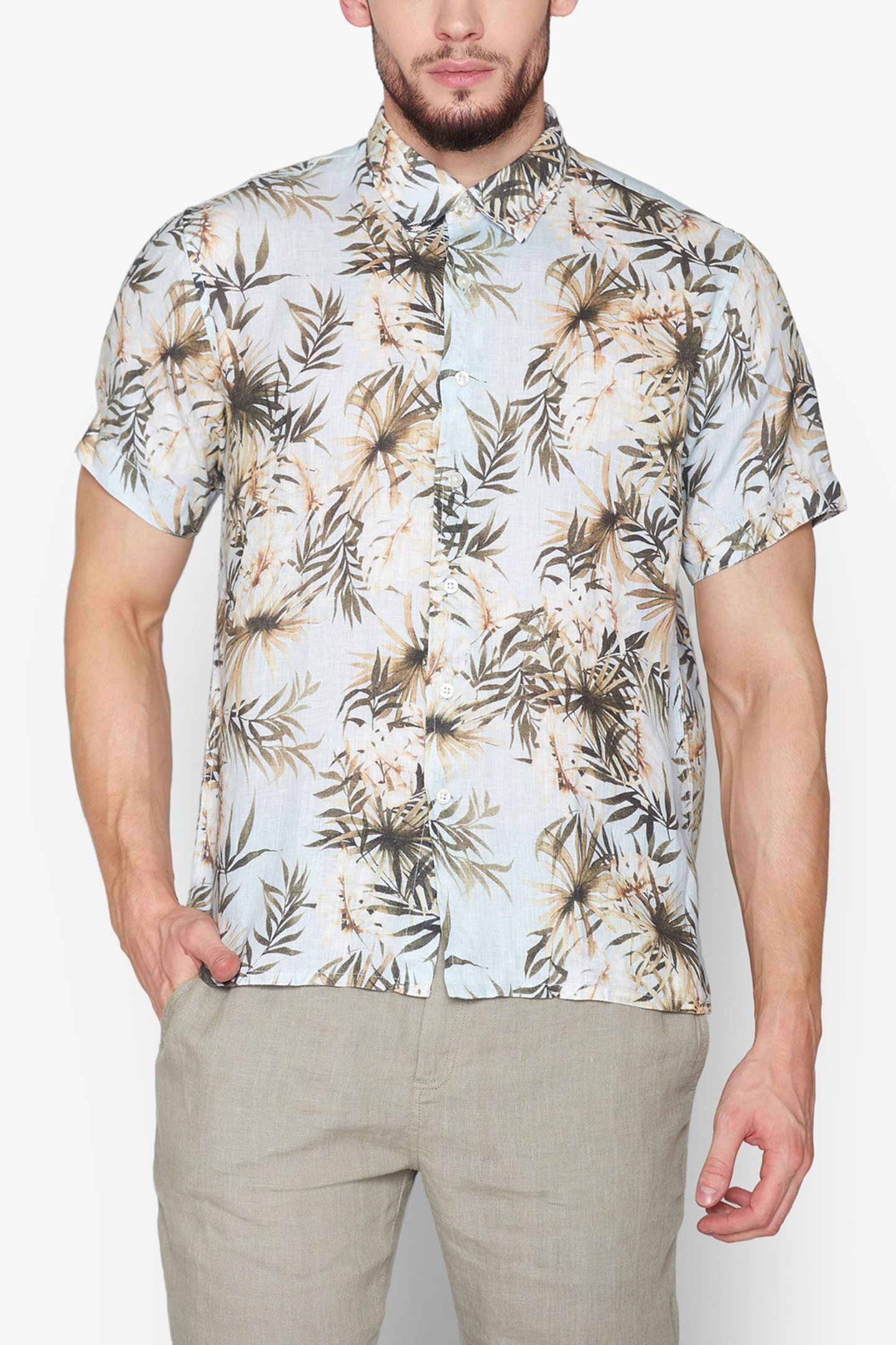 BENTONSI LINEN PRINT AIR BLUE 1