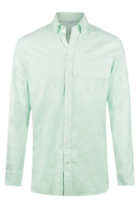 STRETCH OXFORD SHIRT SMALL STRIPE LIGHT GREEN 4