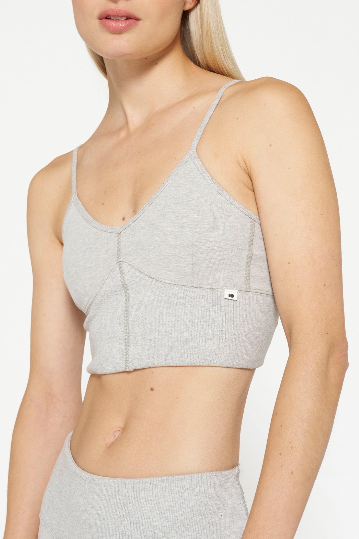 SOFT STRETCH BRALETTE LIGHT GREY MELEE 1