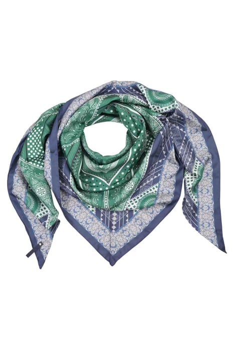 SILK SCARF ST. TROPEZ BANDANA GEEN, BLUE 1